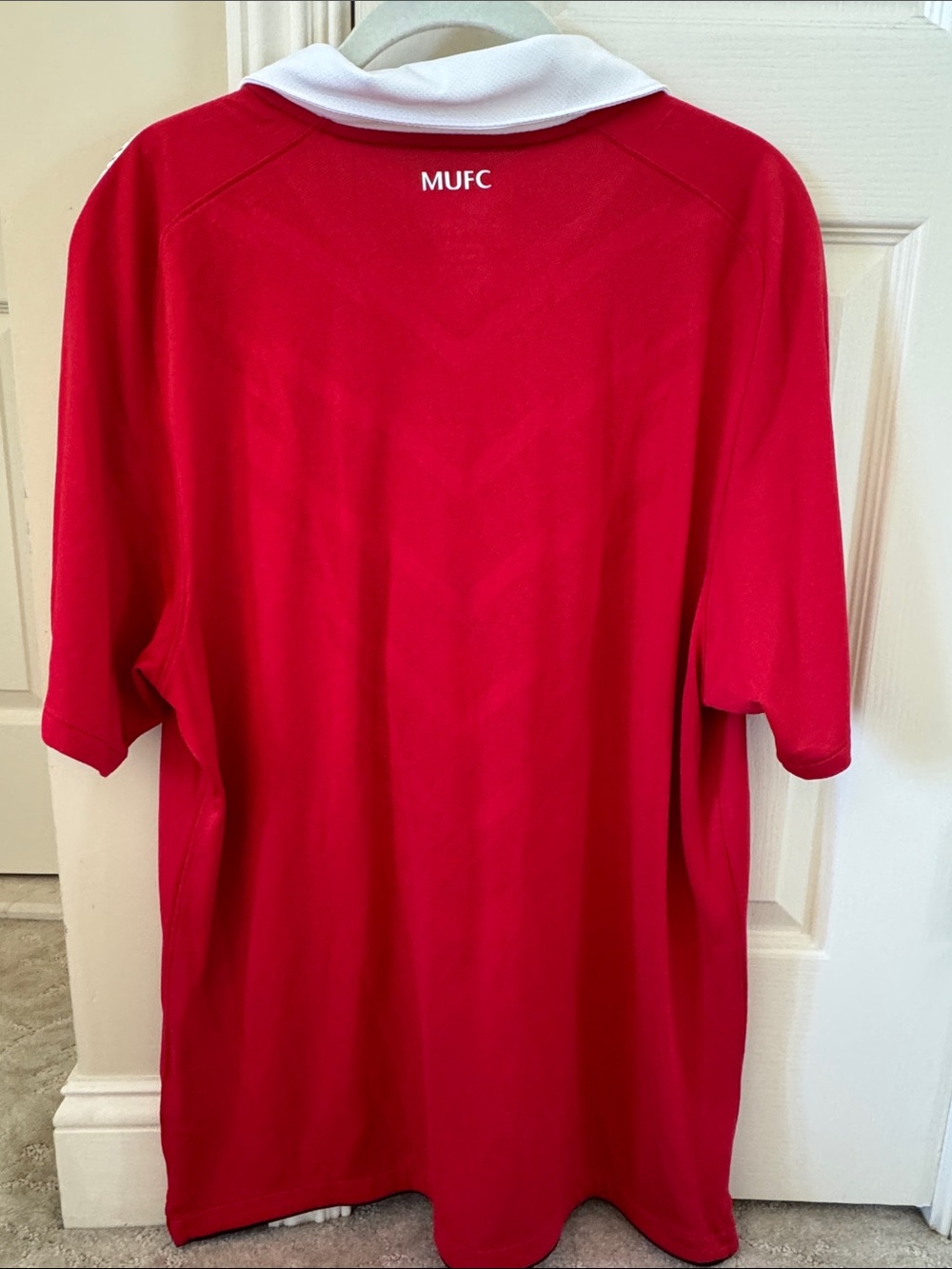 Nike Red and White Soccer Jersey with AON Sponsor - Picture 8 of 9